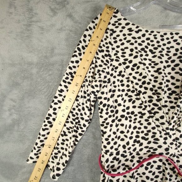 Harper Rose Womens Fit & Flare Dress Ivory Midi Cheetah Print Zip Stretch 14 New - Picture 4 of 8